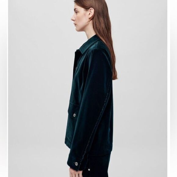 Re/Done VELVET CHORE JACKET in Navy Blue - Picture 4 of 11